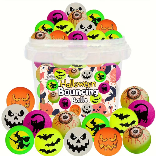Glow-in-the-Dark Halloween Bouncing Balls Pack of 36