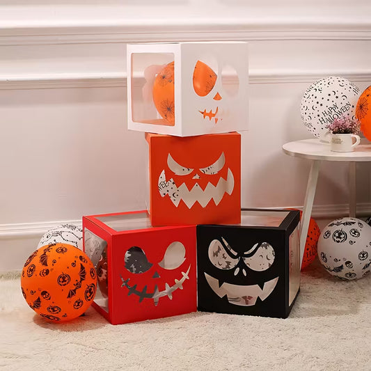 Halloween Boo Balloon Boxes Pack of 4