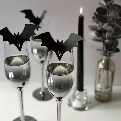 Halloween Bat Wine Glass Decorations Pack of 20