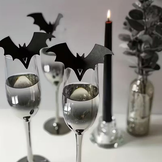 Halloween Bat Wine Glass Decorations Pack of 20