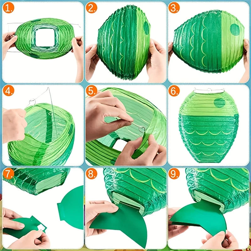 Fish-Shaped Ocean-Themed Paper Lanterns Pack of 6