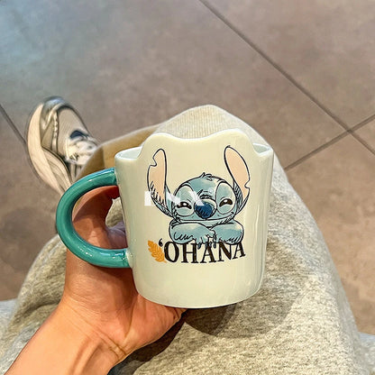 Stitch Ceramic Mug with Blue Lilo & Stitch Design - "Ohana"