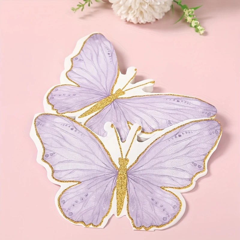 Butterfly Purple Theme Paper Napkins Pack of 20