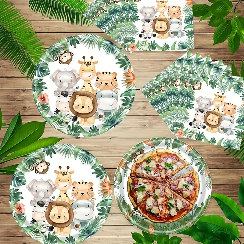 Jungle Safari Party Tableware Set for 20 Guests