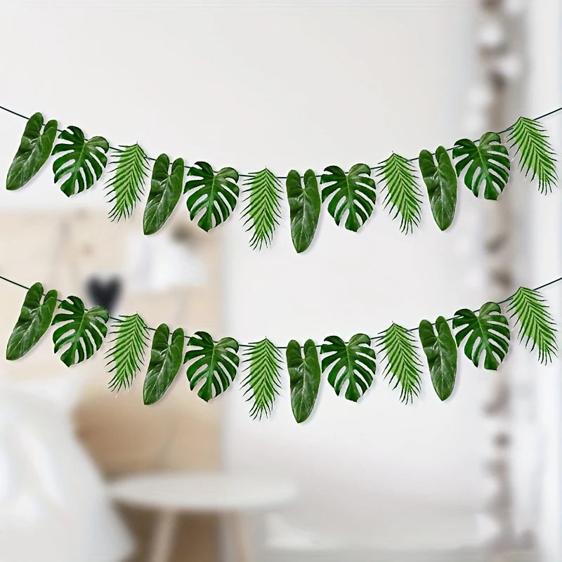 Tropical Jungle Leaves Flag Banner