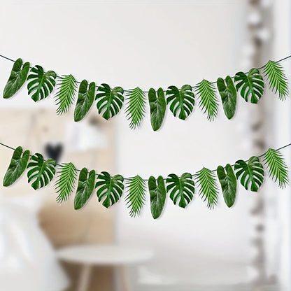 Tropical Jungle Leaves Flag Banner