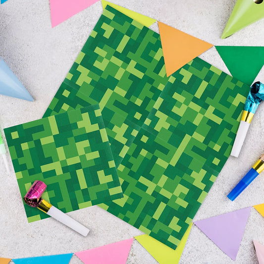 Minecraft Pixel Paper Napkin Pack of 20