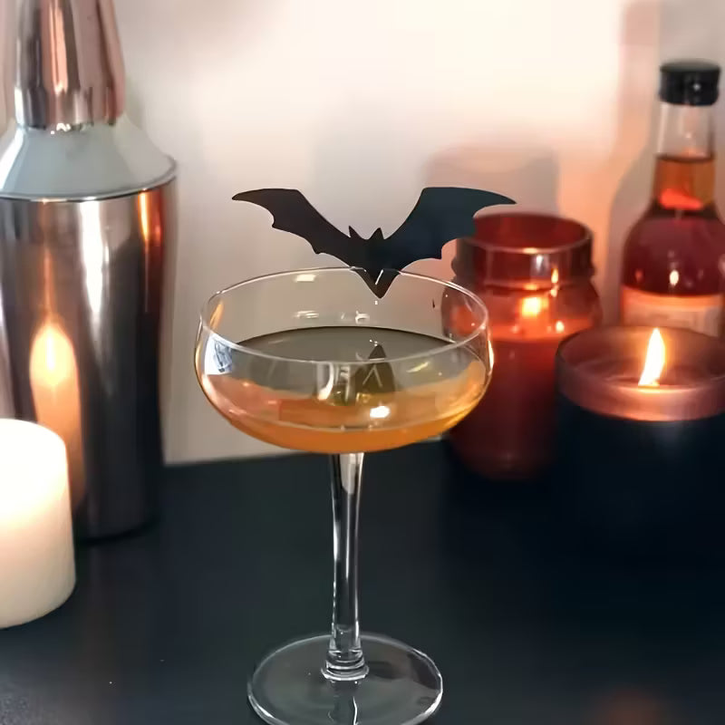Halloween Bat Wine Glass Decorations Pack of 20