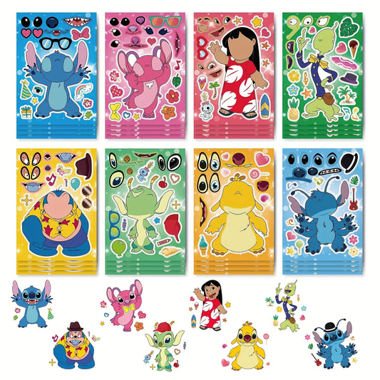 Stitch Face Change Sticker Sets Favors Pack of 24