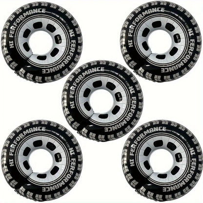 Large Car Tire Foil Balloons Pack of 5