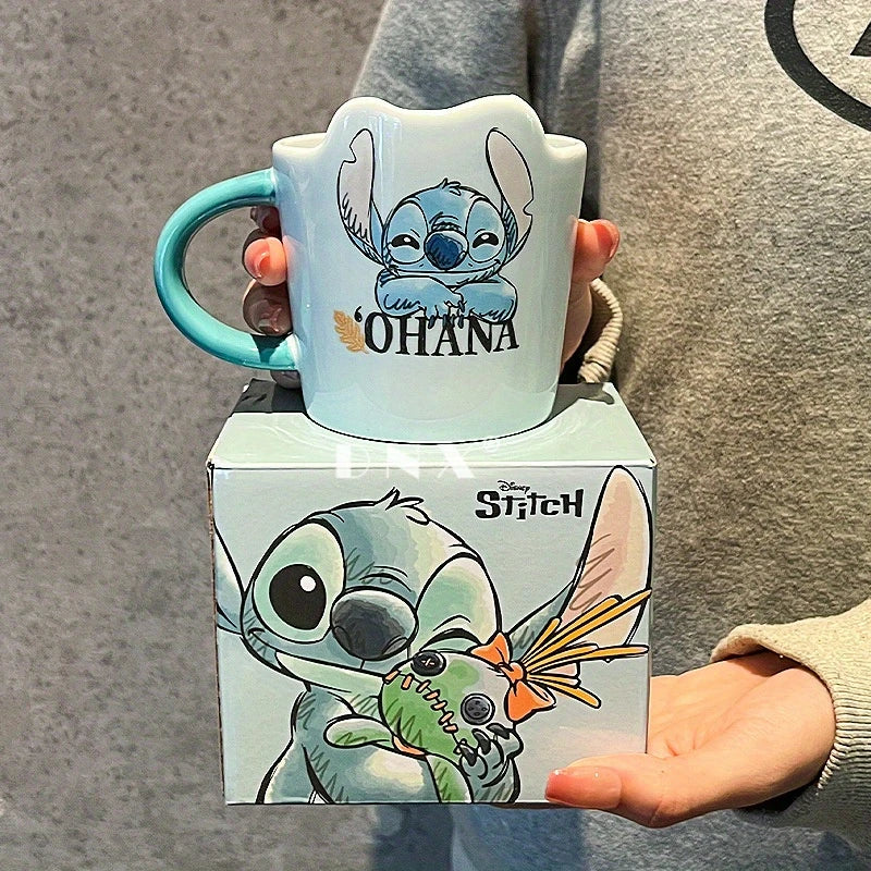 Stitch Ceramic Mug with Blue Lilo & Stitch Design - "Ohana"