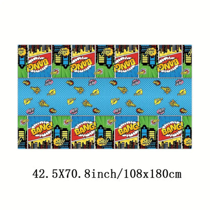 Superhero Themed Plastic Tablecloth