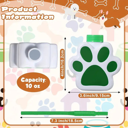 Dog Paw Shaped Plastic Cups with Straw & Lid Pack of 6