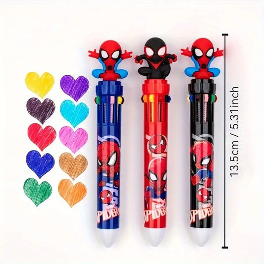 Spiderman Set of Multi-Color Pens Pack of 6