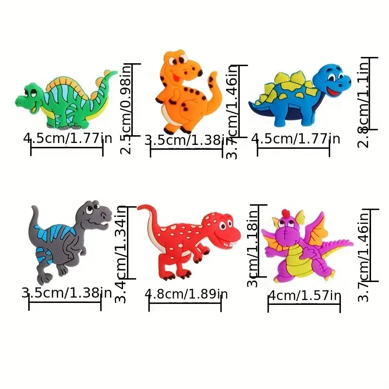 Cartoon Dinosaur PVC Rings Pack of 12