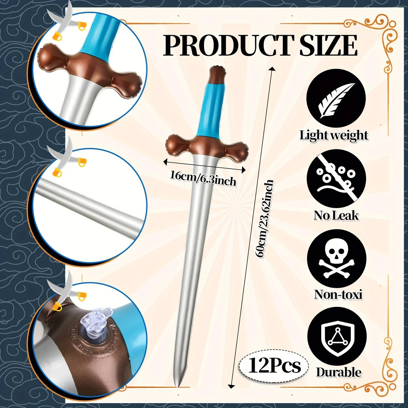 Inflatable Sword Inflatable Pirate Sword Pirate Party