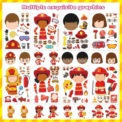 Firefighter DIY Themed Decals Pack of 32 Sheets