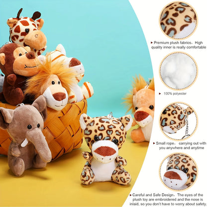Mini Stuffed Animals Jungle Plush Toys Pack of 6