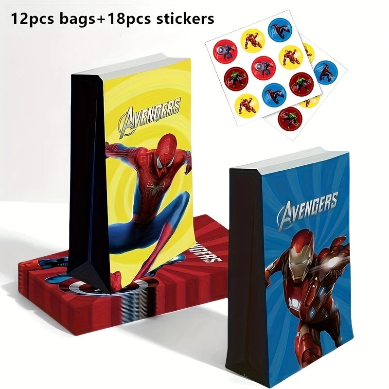 Marvel Avengers Paper Bags with Stickers Pack of 12