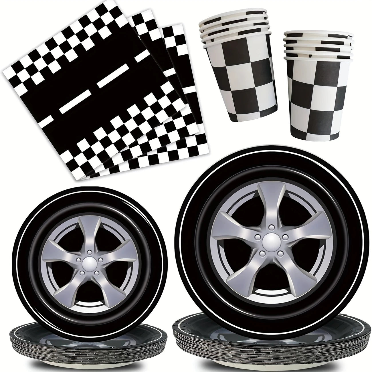 Racing Car Tableware Set for 10 Guests