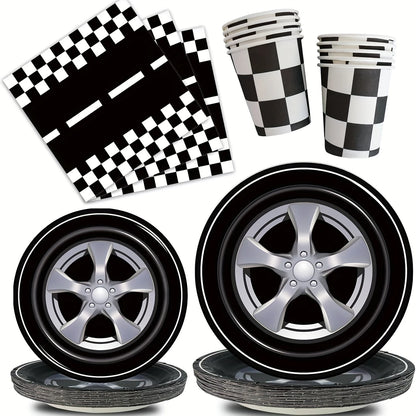 Racing Car Tableware Set for 10 Guests