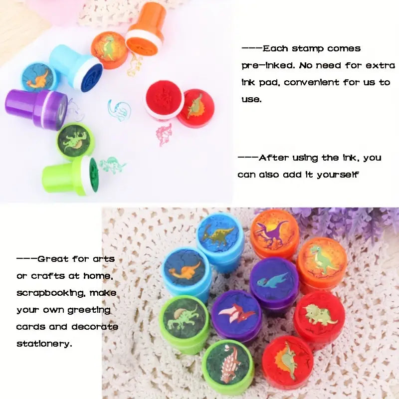 Mini Dinosaur Stamp Favors pack of 10