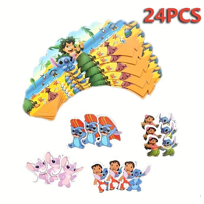 Lilo and Stitch Cupcake Wrapper and Topper Kit for 12