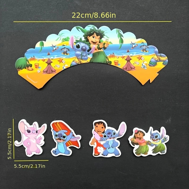 Lilo and Stitch Cupcake Wrapper and Topper Kit for 12