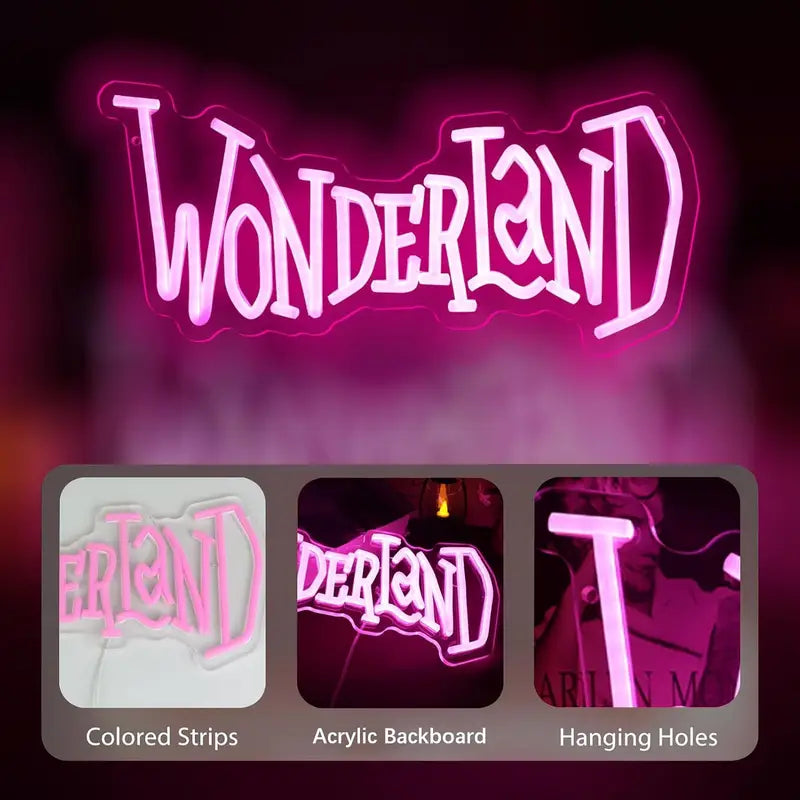 Wonderland Pink Neon Sign