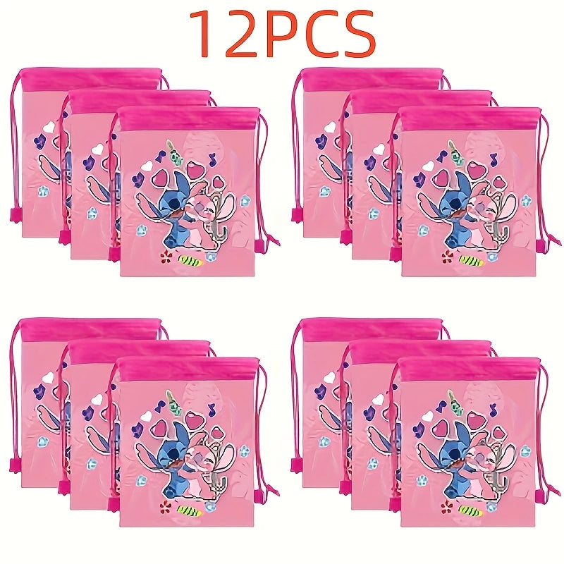 Angel Stitch Pink Drawstring Backpack Pack of 12