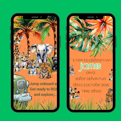 Wild Safari Interactive Video Invitation