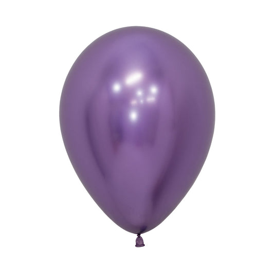 Chrome Reflex Violet 12.5cm Latex Balloons Pack of 20
