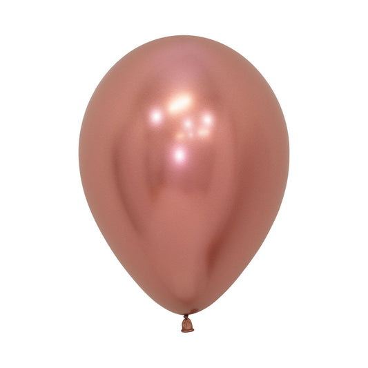 Chrome Reflex Rose Gold 12.5cm Latex Balloons Pack of 20