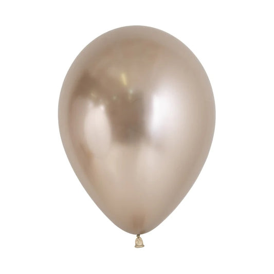 Chrome Reflex Champagne 12.5cm Latex Balloons Pack of 20