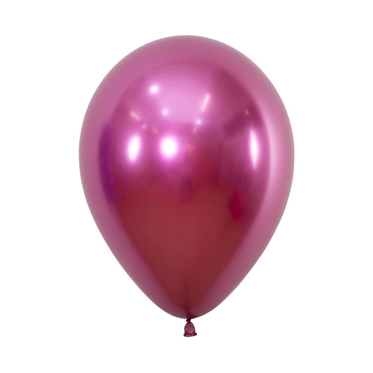 Chrome Reflex Fuchsia Hot Pink Latex Balloons Pack of 25