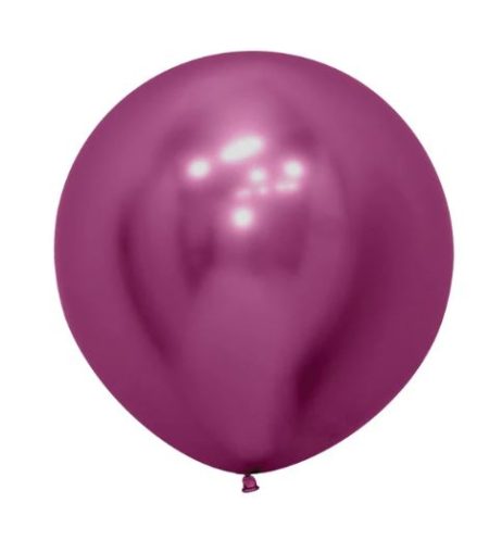 Chrome Reflex Fuchsia Hot Pink 45cm Latex Balloons Pack of 6