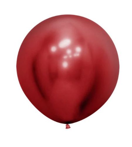 Chrome Reflex Red 45cm Latex Balloons Pack of 6