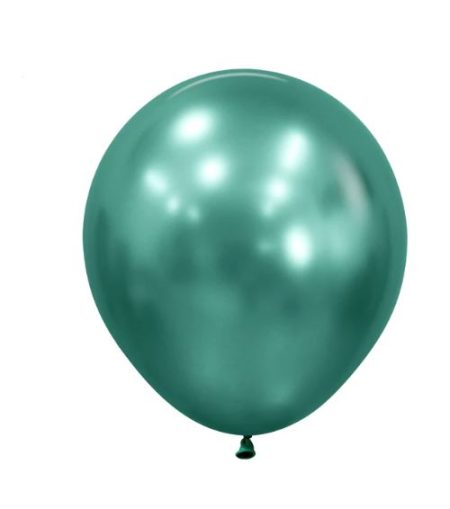 Chrome Reflex Green 45cm Latex Balloons Pack of 6