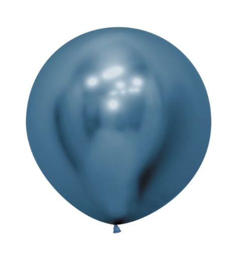 Chrome Reflex Blue 45cm Latex Balloons Pack of 6