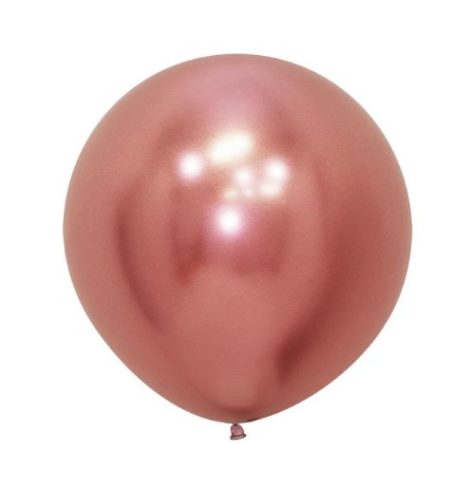 Chrome Reflex Rose Gold 45cm Latex Balloons Pack of 6