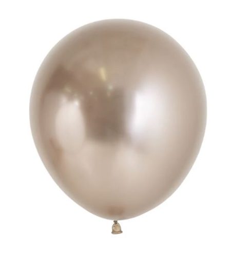 Chrome Reflex Champagne 45cm Latex Balloons Pack of 6