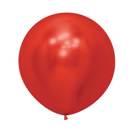 Chrome Reflex Red 60cm Latex Balloons Pack of 3