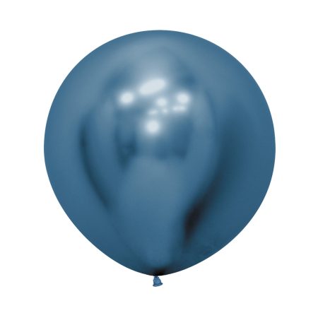 Chrome Reflex Blue 60cm Latex Balloons Pack of 3