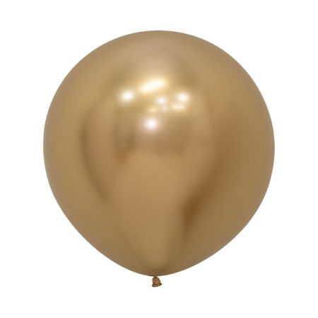 Chrome Reflex Gold 60cm Latex Balloons Pack of 3