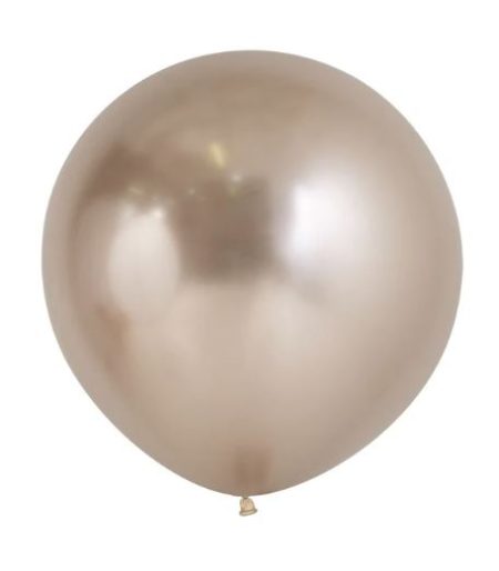 Chrome Reflex Champagne 60cm Latex Balloons Pack of 3