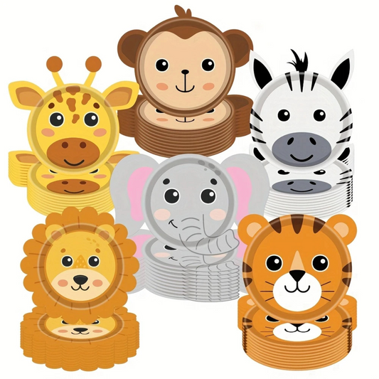Jungle Animal Party Plates Pack of 6