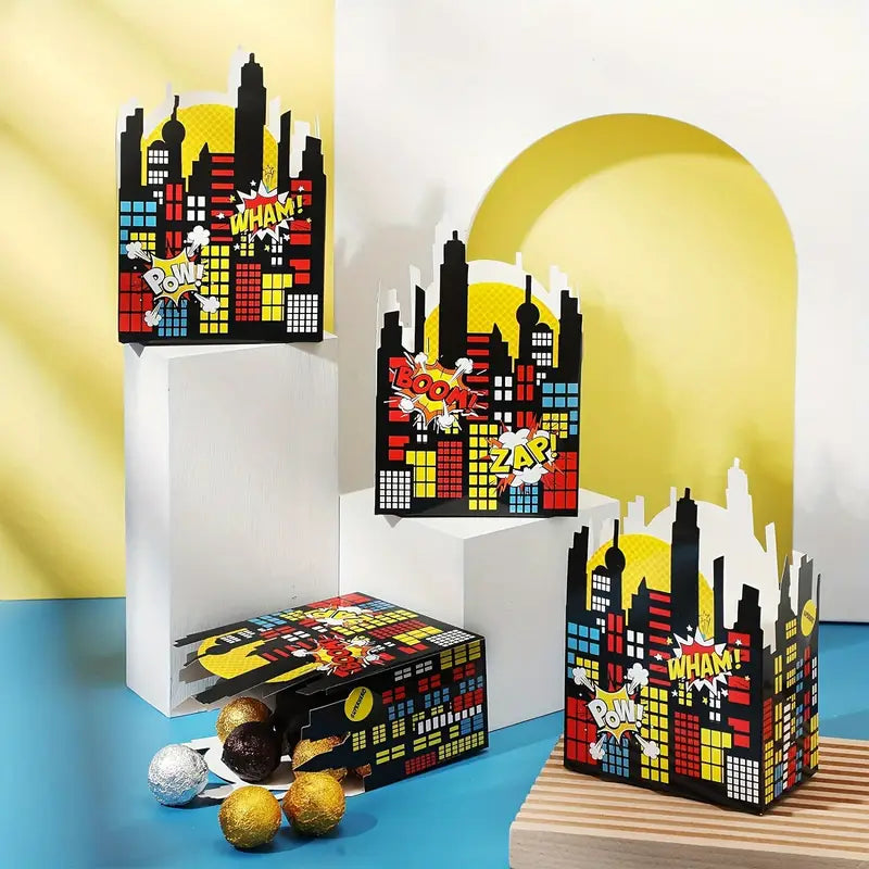 Vibrant Cityscape Party Treat Boxes Pack of 10