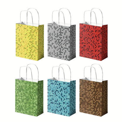 Minecraft Pixel Gift Paper Bags Pack of 12
