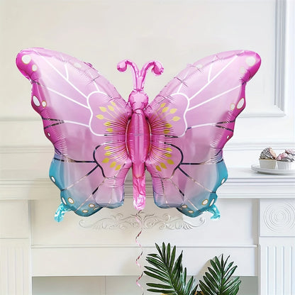 Gradient Butterfly Pink and Blue Foil Balloon