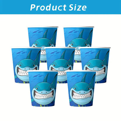 Shark Themed Tableware Party Set for 10 Guests